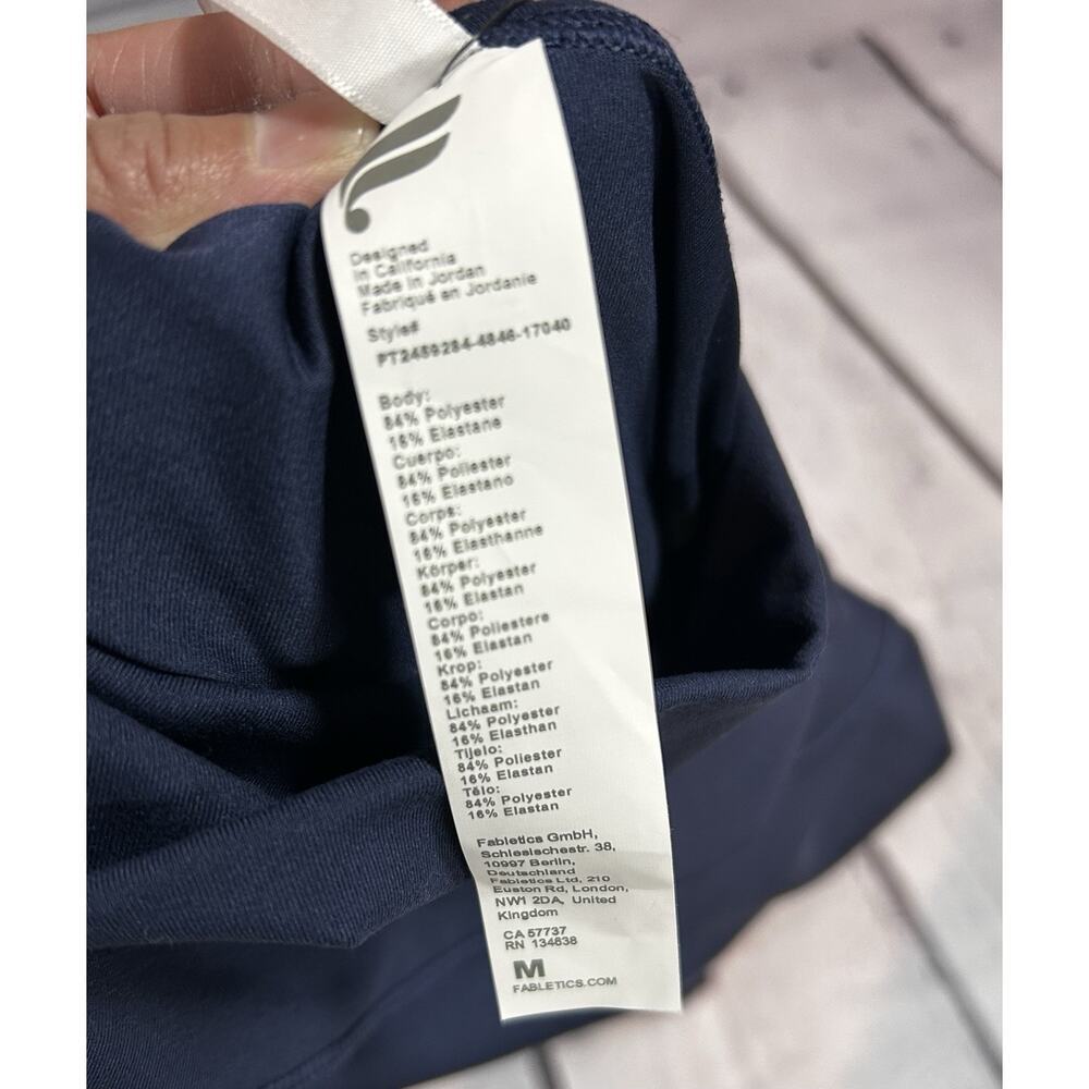 PureLuxe High Waisted Foldover Pants Women M Navy Wide Leg Yoga Lounge NWT - Picture 5 of 5
